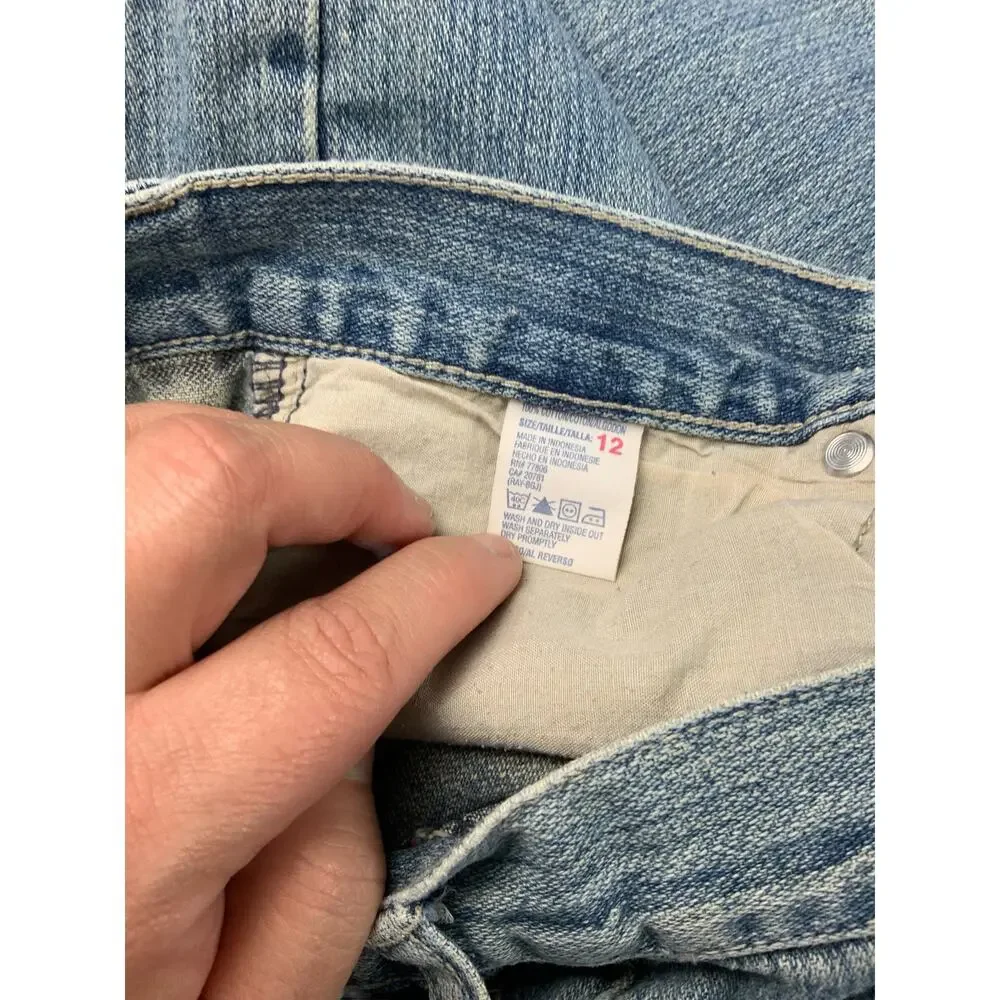 Tommy Hilfiger Jeans Boys 12 Wide Leg Light Wash Y2K Denim Baggy Vintage